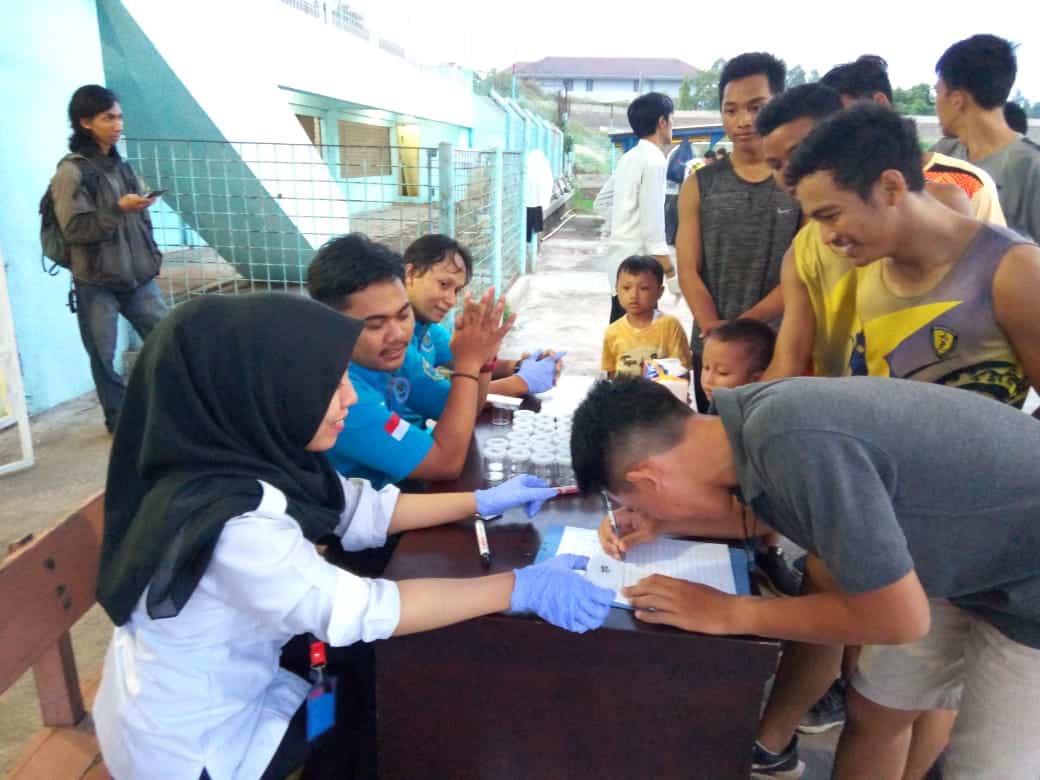 Puluhan Atlit Sepak Bola di Kota Tangerang, di Test Urine BNN