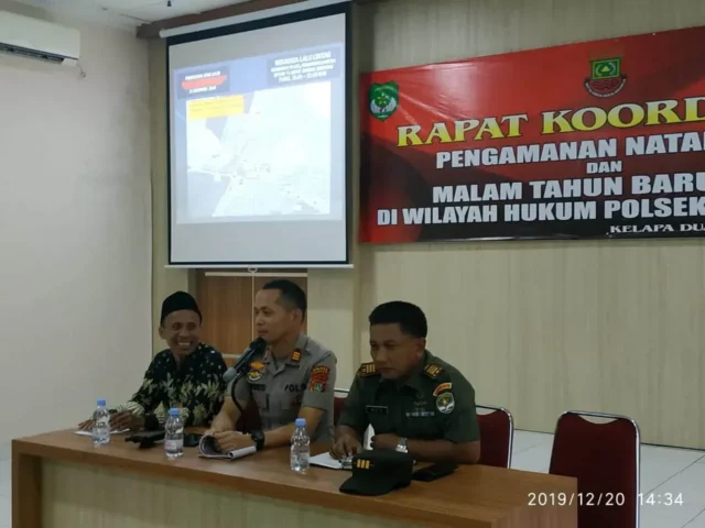 Jelang Nataru, Kapolsek Kelapa Dua Pimpin Rapat Koordinasi Lintas Sektoral