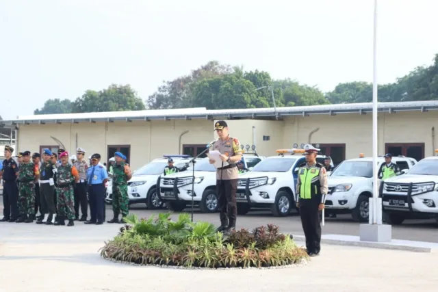 Jelang Nataru, Polresta Bandara Soetta Gelar Pasukan Gabungan