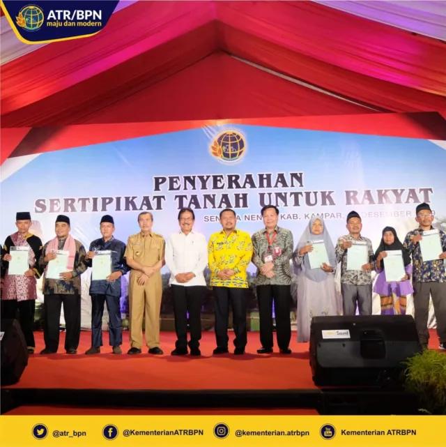 Menteri ATR/Kepala BPN: 3.000 Sertipikat Dibagikan untuk Menekan Ketimpangan Kepemilikan Tanah