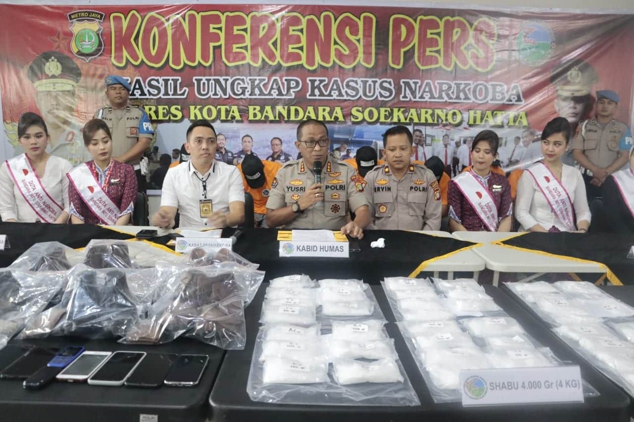 Polisi Gagalkan Penyelundupan Empat Kilo gram Shabu di Bandara Soetta