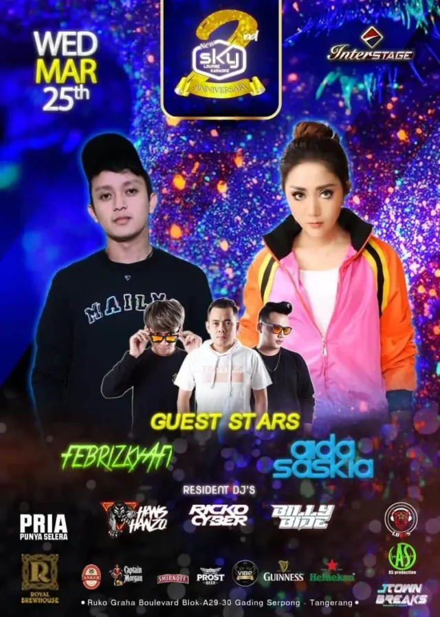 HUT Ke.Dua, News Sky Lounge & Karoke Akan Hadirkan Dj.Aida Saskia dan Dj.Febrizkyafi