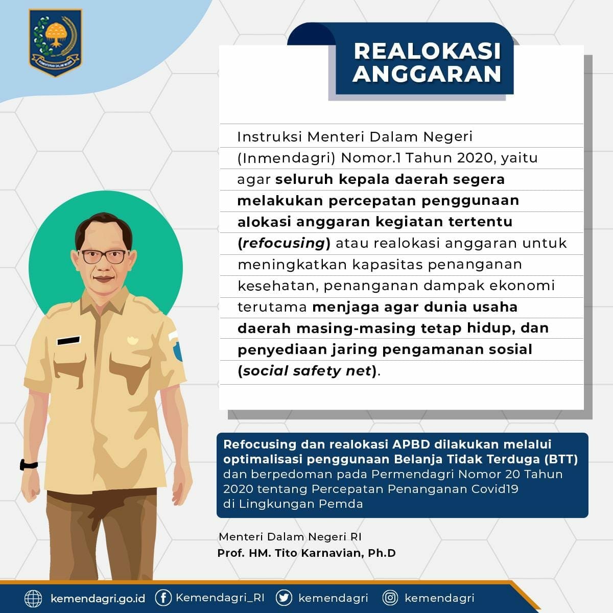 Realokasi APBD 55 Trilyun untuk Penanganan Covid-19, Kemendagri Dorong Diperbesar