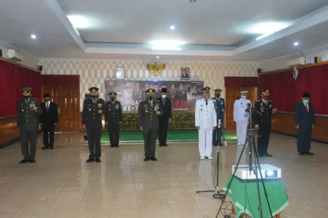 Danrem 071/Wijayakusuma Ikuti Upacara Peringatan HUT ke-75 TNI Secara Virtual