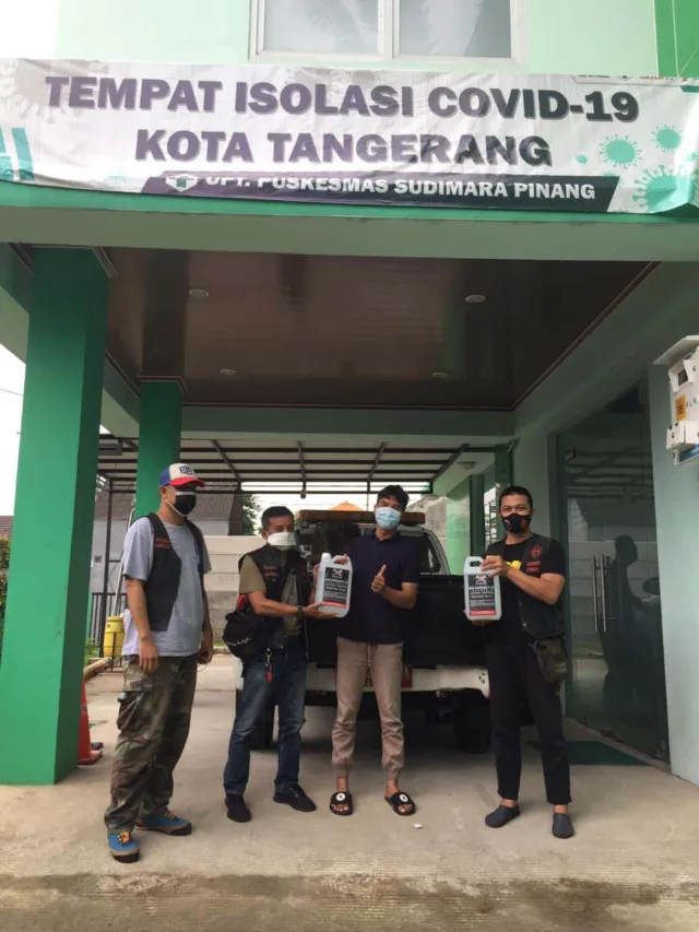 Bikers Peduli, Distribusikan Oksigen dan Disinfektan ke Puskesmas