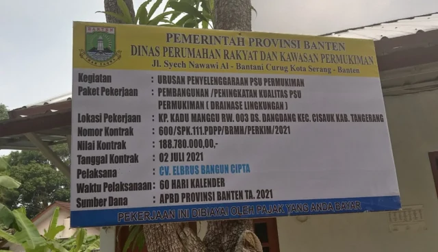 Tak Sesuai Spek, Proyek Drainase U-Ditch di Kampung Kadu Manggu Lemah Pengawasan