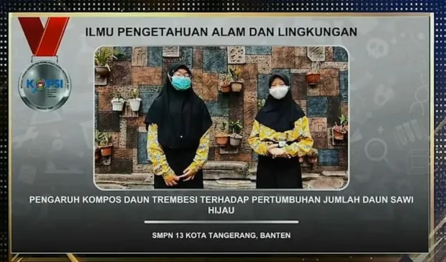 Wow Keren, SMPN 13 Kota Tangerang Raih Medali Perak di Ajang KOPSI 2021