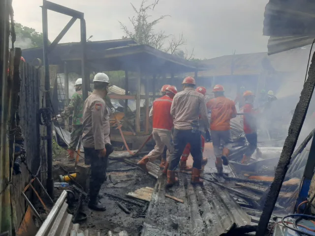 Polres Cilegon amankan TKP kebakaran