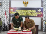 Karya Bhakti TNI, Pemprov Jambi Lakukan MoU dengan Korem 042/Gapu