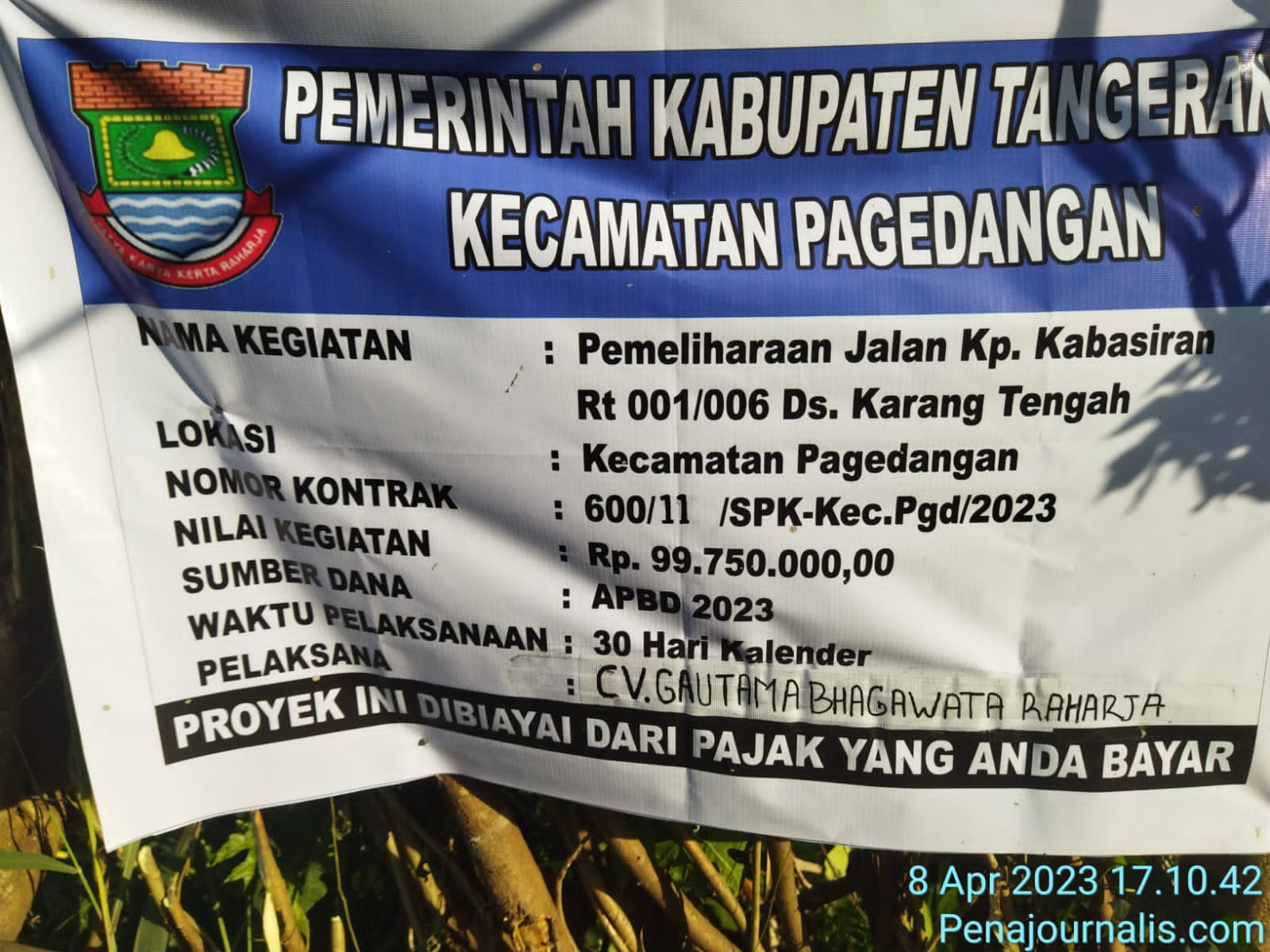 Diduga Tak Sesuai Spek, Proyek Pemeliharaan Jalan di Kampung Kabasiran Desa Karangan Tengah Dikeluhkan Warga