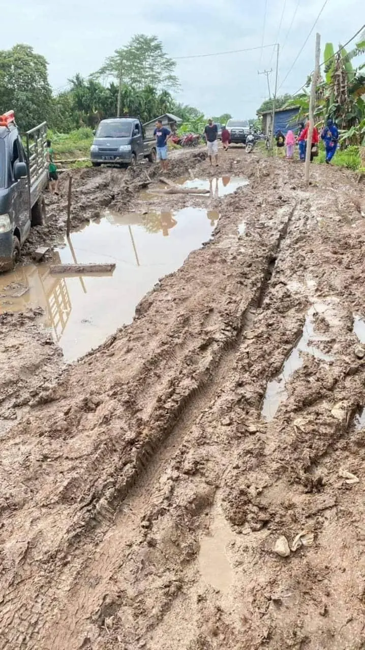 Beginilah kondisi kerusakan jalan di Kabupaten Tanjung Jabung Timur. 