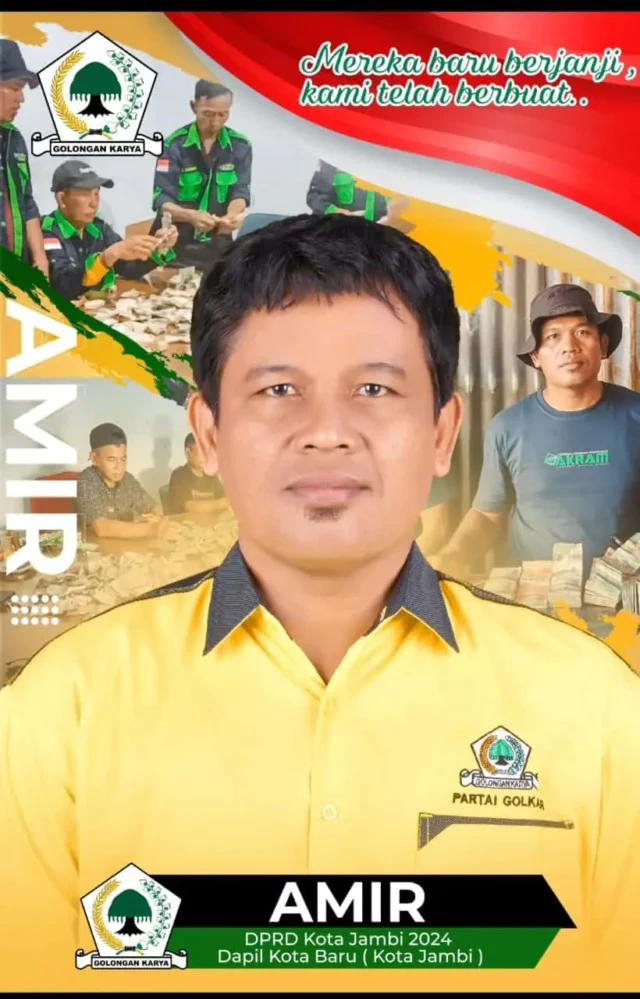 Amir, Caleg 2024 Partai Golkar untuk Kecamatan Kota Baru, Kota Jambi. Poto/Pelita.co/ist