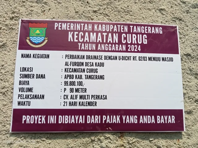 LSM LipanHam Angkat Bicara Terkait Proyek Perbaikan Drainase U-ditch Rt 02/03 Desa Kadu Diduga Tak Sesuai Spesifikasi